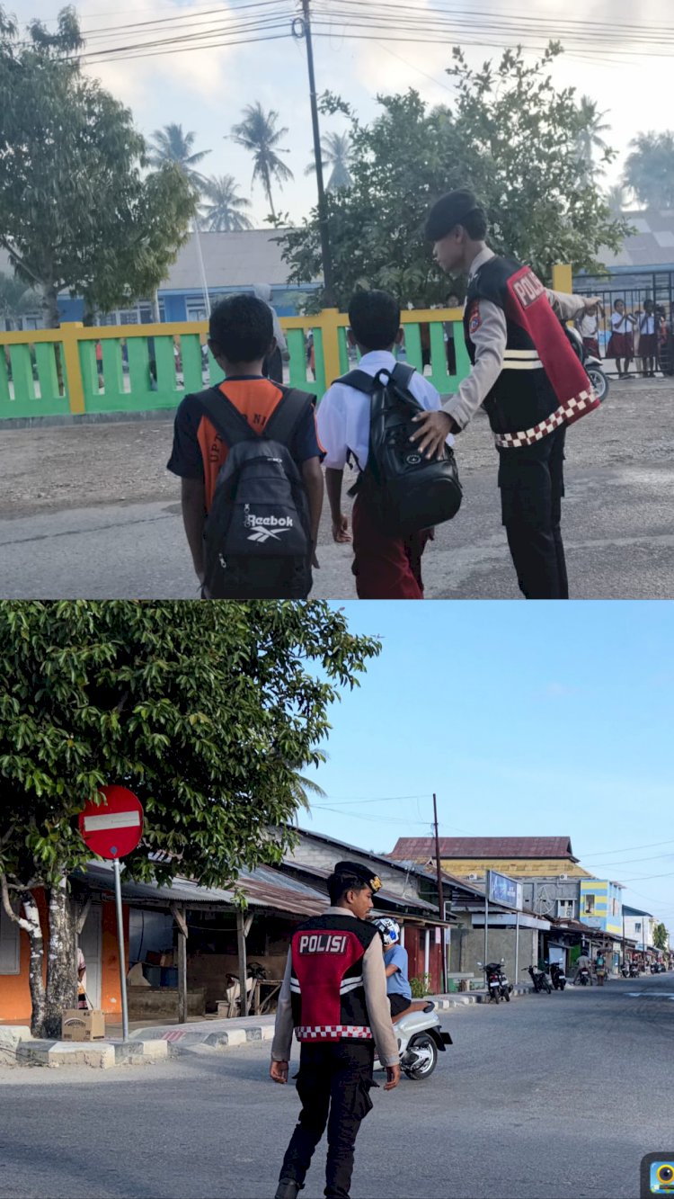 Cegah Kecelakaan di Jam Sibuk, Sat Samapta Polres Sabu Raijua Perkuat Pengaturan Lalu Lintas di Seba