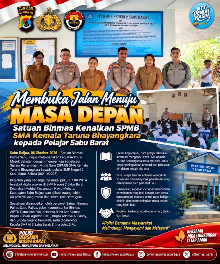 Membuka Jalan Menuju Masa Depan, Satuan Binmas Kenalkan SPMB SMA Kemala Taruna Bhayangkara kepada Pelajar Sabu Barat