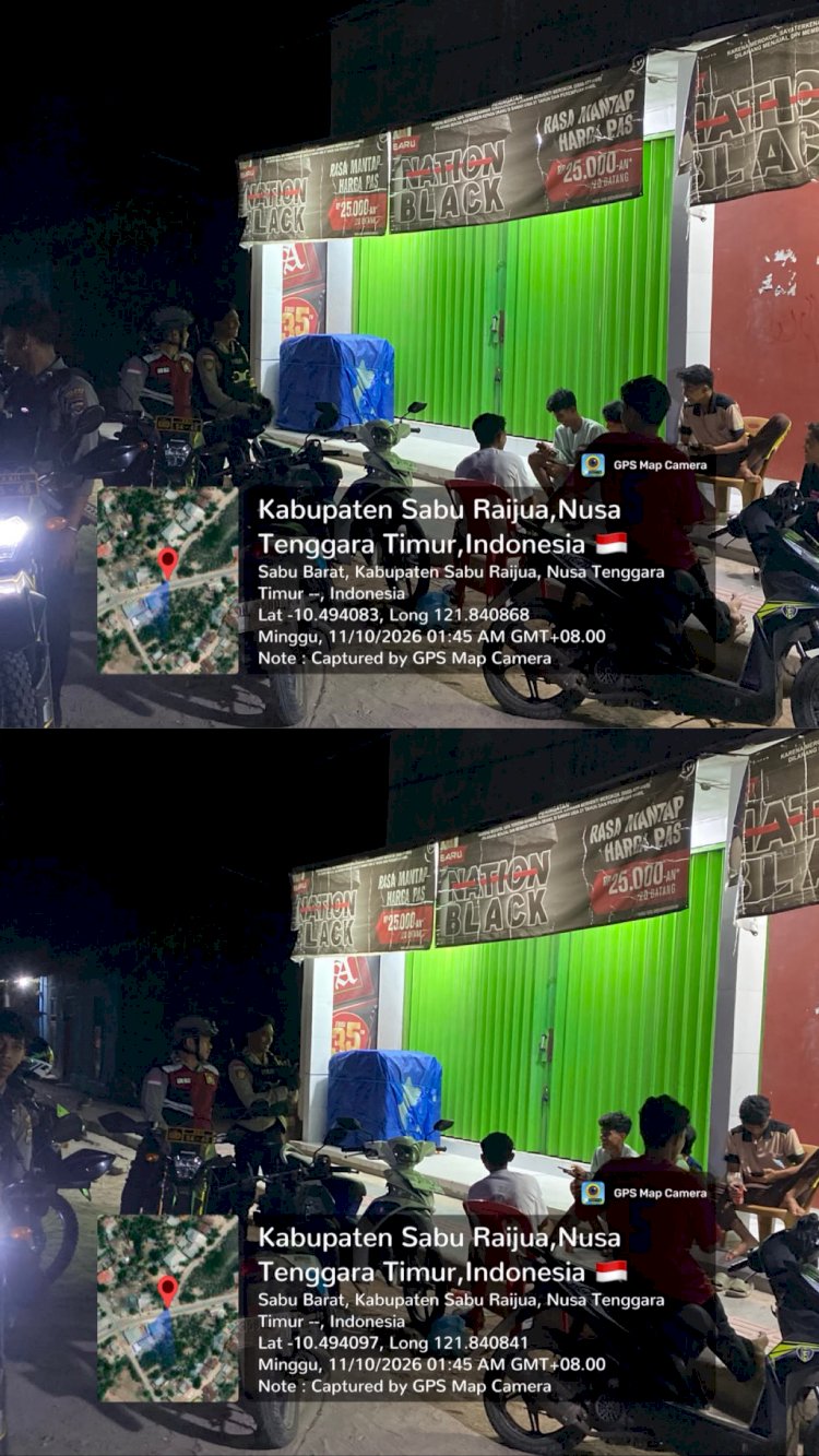 Cegah Gangguan Kamtibmas di Malam Hari, Patroli Presisi Polres Sabu Raijua Sambangi Warga hingga Dini Hari