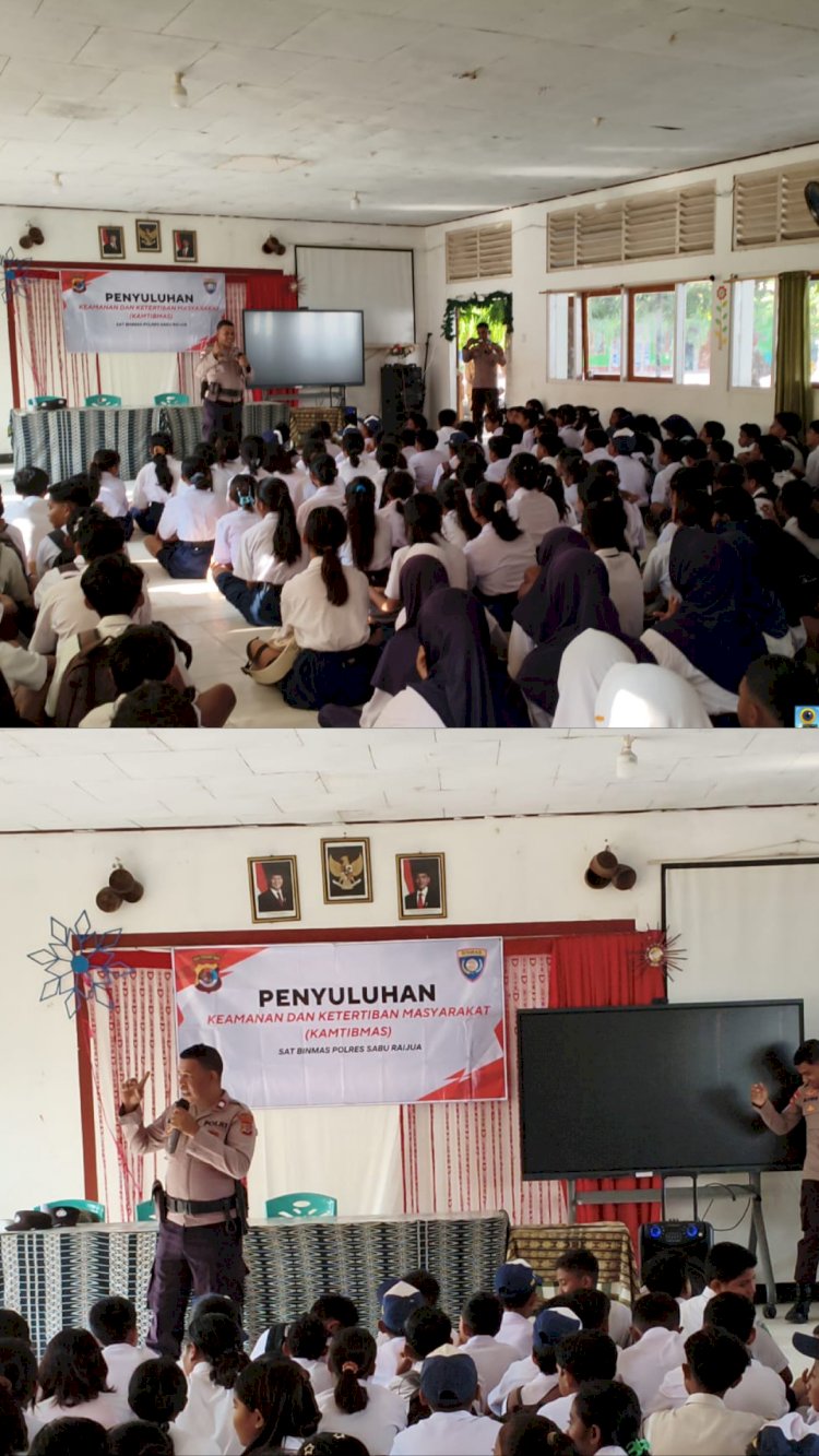 Cegah Bullying, Narkoba, dan Bahaya Pornografi, Sat Binmas Polres Sabu Raijua Edukasi 150 Siswa SMPN 1 Sabu Barat
