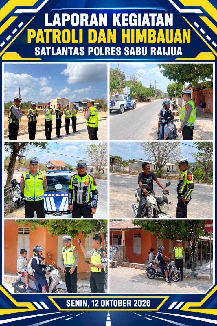 Cegah Pelanggaran dan Kemacetan, Satlantas Polres Sabu Raijua Gelar Patroli dan Imbau Pengguna Jalan