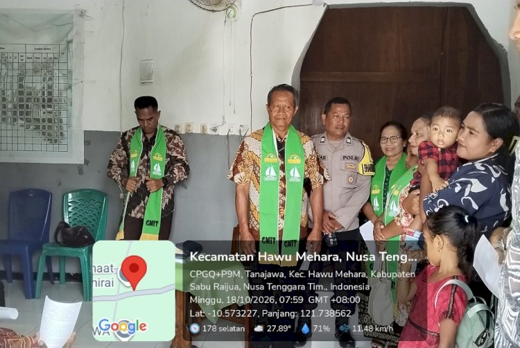 Pererat Kedekatan dengan Jemaat, Bhabinkamtibmas Polsek Hawu Mehara Gelar Minggu Kasih dan Sampaikan Imbauan Kamtibmas di Gereja Viadolorosa Dannirai