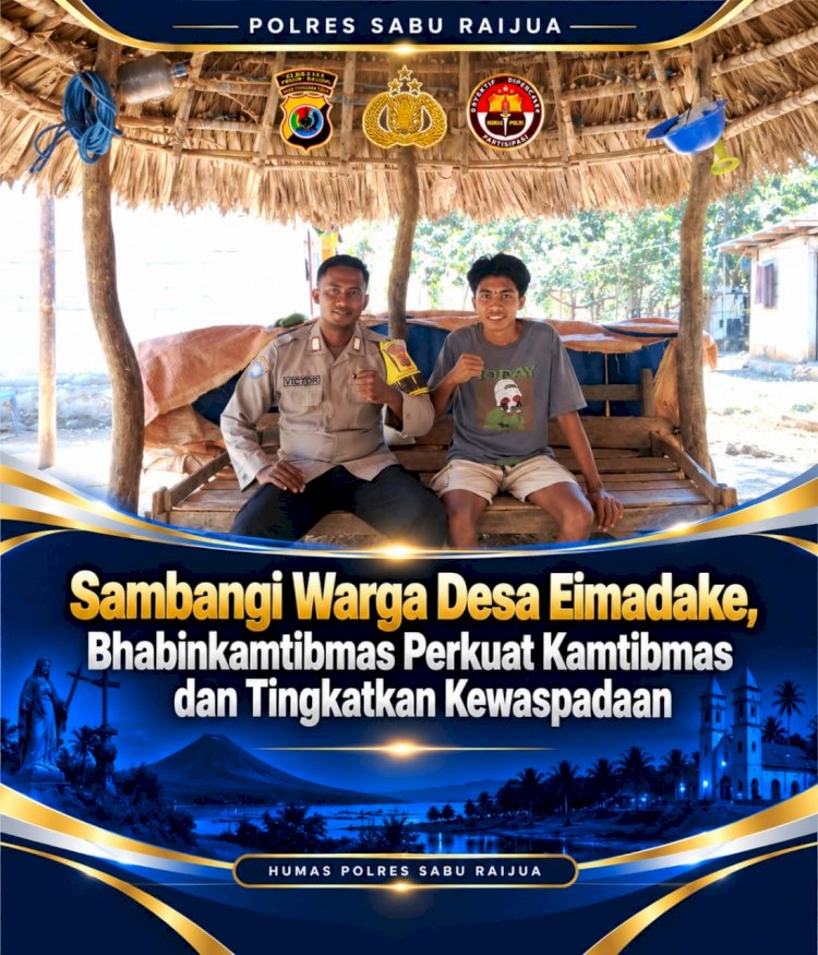 Sambangi Warga Desa Eimadake, Bhabinkamtibmas Perkuat Kamtibmas dan Tingkatkan Kewaspadaan