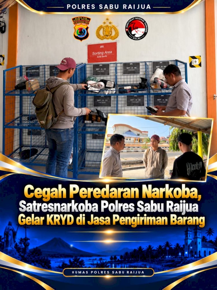 Cegah Peredaran Narkoba, Satresnarkoba Polres Sabu Raijua Gelar KRYD di Jasa Pengiriman Barang.
