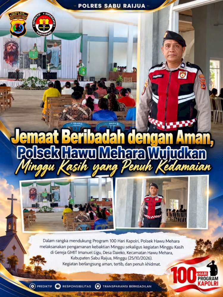 Jemaat Beribadah dengan Aman, Polsek Hawu Mehara Wujudkan Minggu Kasih yang Penuh Kedamaian
