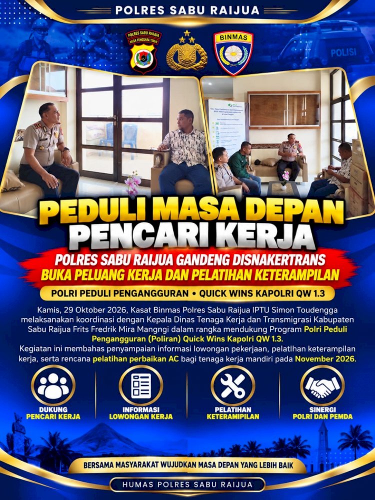 Peduli Masa Depan Pencari Kerja, Polres Sabu Raijua Gandeng Disnakertrans Buka Peluang Kerja